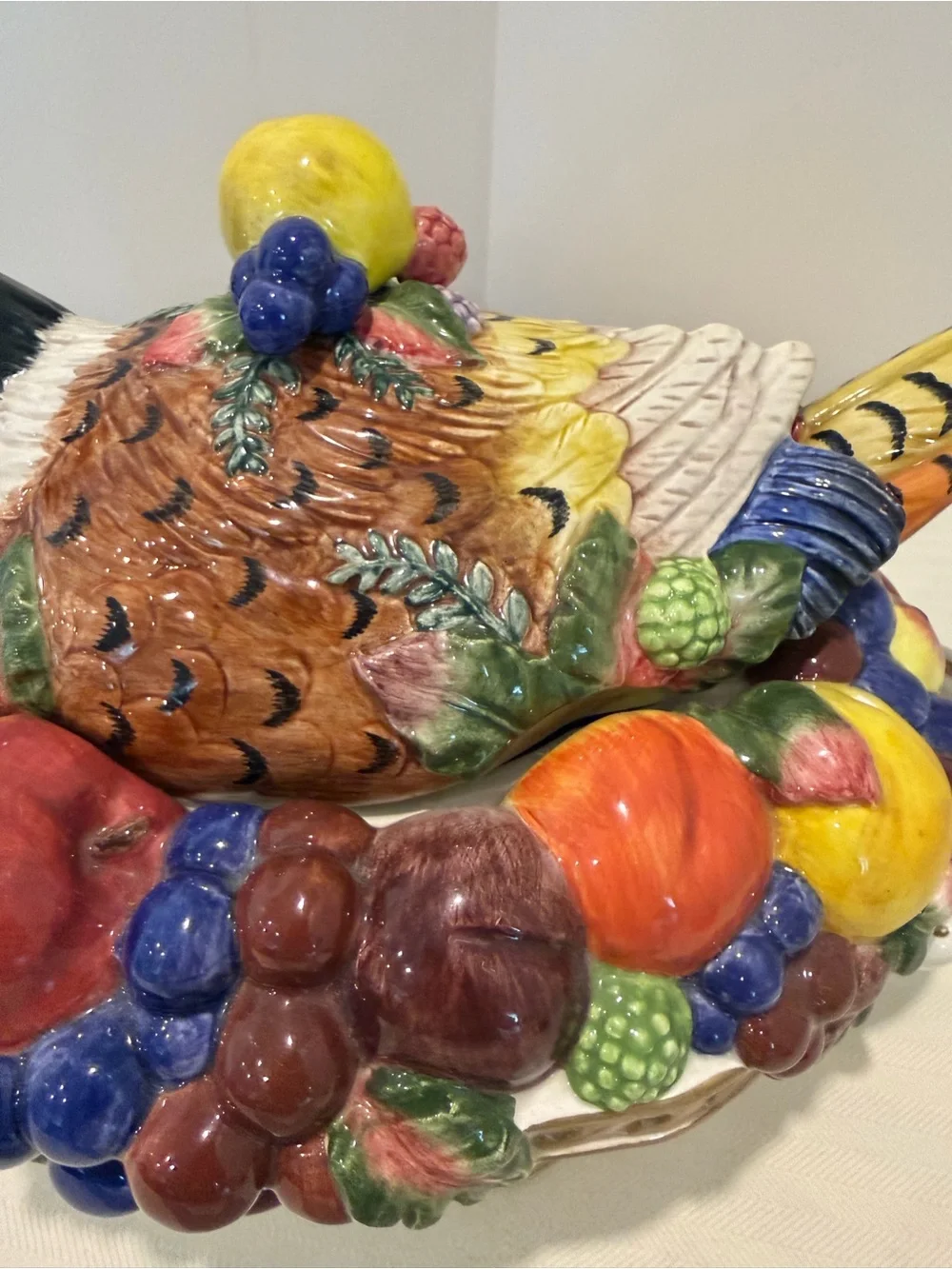 Fitz & Floyd Venezia Autumn Bounty Pheasant Tureen w/Ladle & Lid